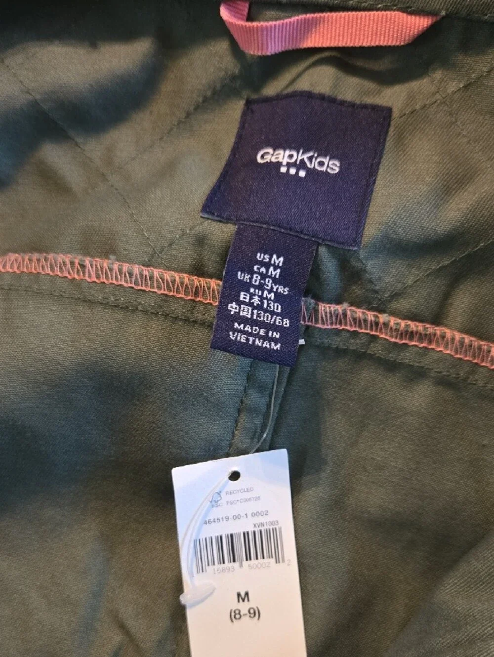 GAP Olive Hooded Kids Khaki Utility Jacket